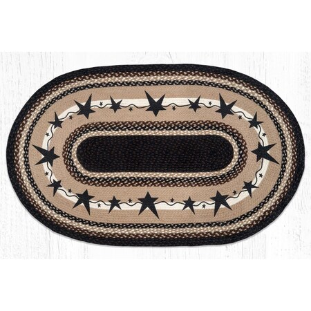 Palacedesigns 27 x 45 in. OP-313 Primitive Stars Oval Patch, Black PA2848735